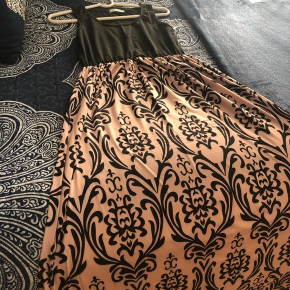 Summer Dress Sleeveless BlackTop with Pattern Pink - Picture 7 of 11